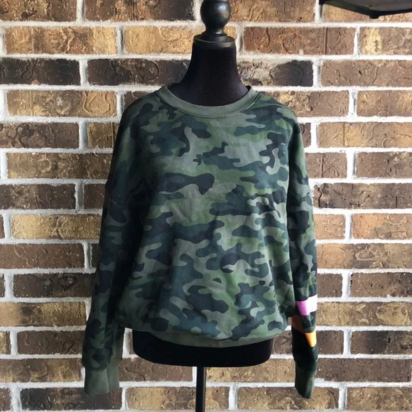 NEW Sundry Camo Trapeze Pullover Sweatshirt